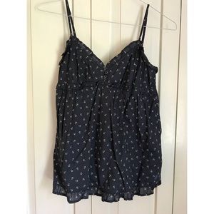 Jack Wills Anchor Print Babydoll Top